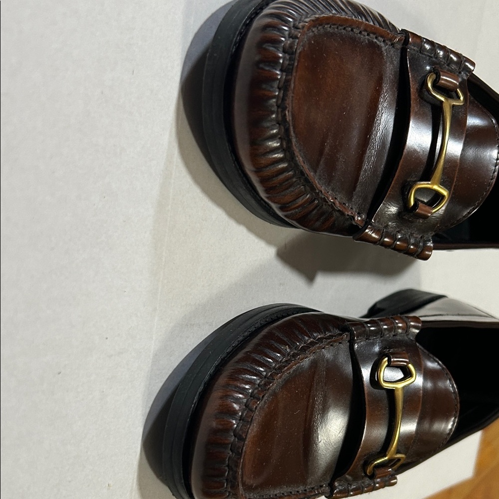 Massimo Dutti Brown Leather Horsebit Loafers - Picture 6 of 7